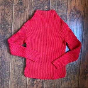 JW Anderson red ribbed mock neck wool (soft!) sweater • xs